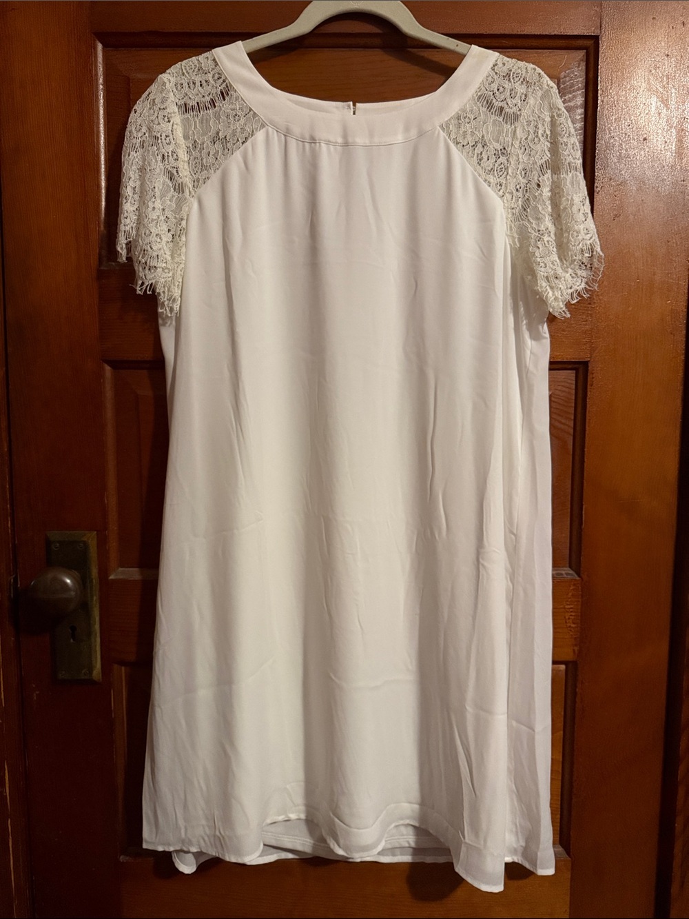 Maurices White Lace Sleeve Shift Dress